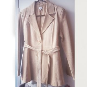 NEW Suede Leather trench coat jacket